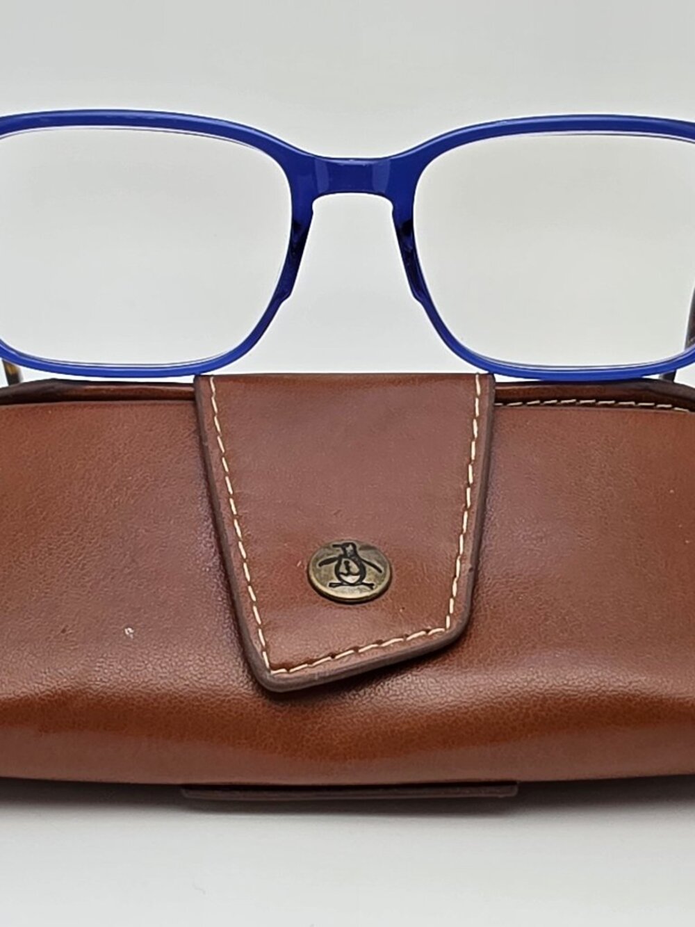 Penguin The Saul-A Crystal Blue Tortoise Eyeglasses Frame w/ Case 55-19-145